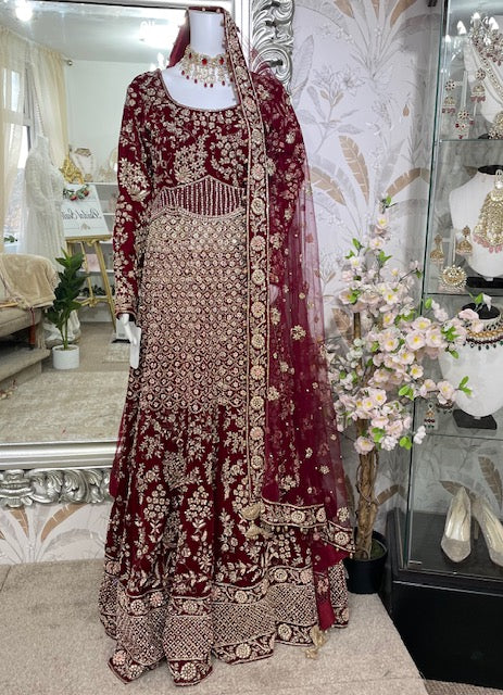 Aiqa Dhun Latest Designer Velvet Wedding Wear Dress