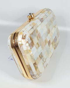 Mosaic Gold Metal Clutch - House Of Swavo