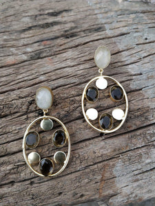 Smokey Quartz Abstract Earrings - House Of Swavo